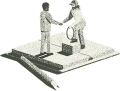 A stylized invoice illustration